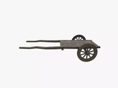 Medieval Carriage V09 Low-poly 3D model