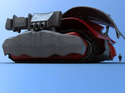 Futuristic Track Drive Battle Tank 3D model