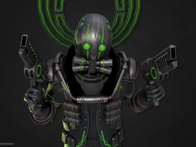 Biochemical marksman Low-poly 3D model