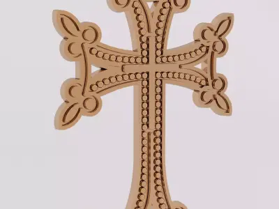 Cross pendant 3D print model 7