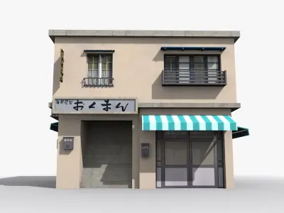 Japanese House x25 Low-poly 3D model