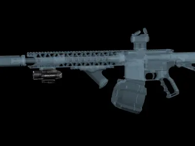 tactical weapon flashlight with laser Olight Baldr Pro Low-poly 3D model