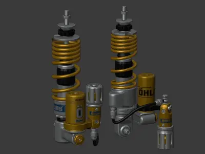 Ohlin Double Shock for Vespa Sprint Low-poly 3D model