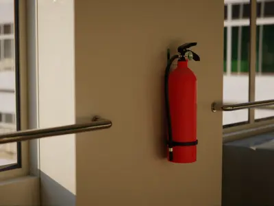 Japanese School Hallway 3d Scene 3D model