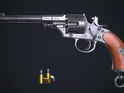  M1879 Reichsrevolver Low-poly 3D model