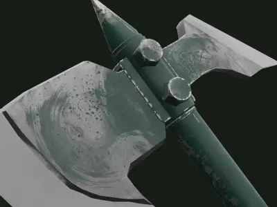 Survivalists axe PBR Low-Poly Game READY -3 Low-poly 3D model
