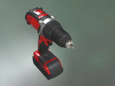 Low poly Electric Drill with battery Low-poly 3D model