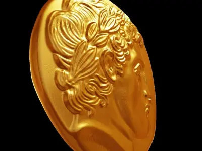 gold coin 3D print model
