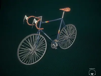 Low poly vintage bicycle Low-poly 3D model