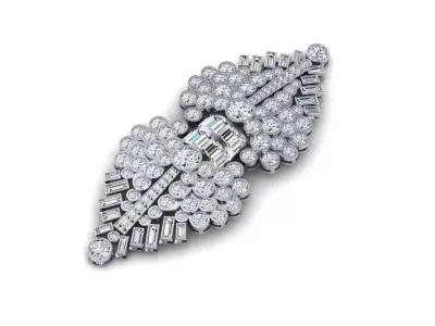 Symmetrical Diamond Brooch 3D print model