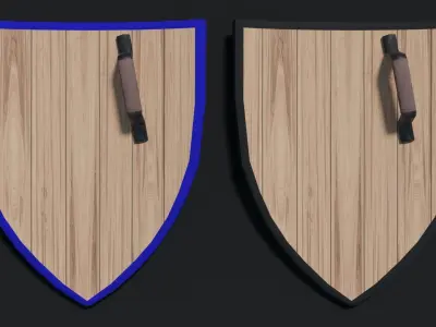 Heater Shield - Curved Low-poly 3D model