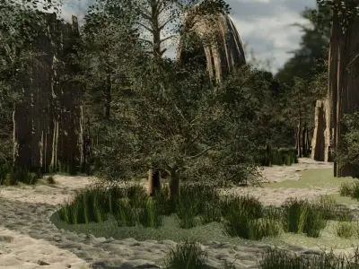 Architectural Garden Ruins 3D model