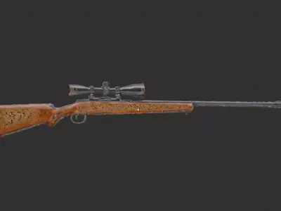 long range rifle Free 3D model