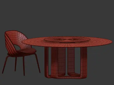 Dining Set table and chairs 3D model