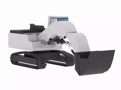 Excavator Mining R9200 Simplified Low-poly 3D model