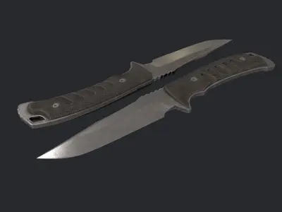 Combat Knife - Knife - Hunting Knife - Game Ready Knife  Low-poly 3D model