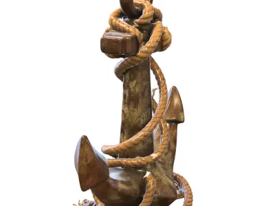 rusty anchor game reader Low-poly 3D model