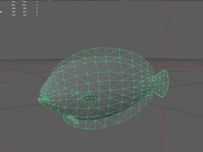 Flatfish Low-poly 3D model 2