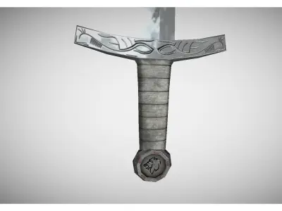 middle ages sword Low-poly 3D model