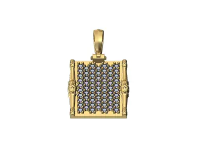 Diamond scroll Lotus bead column sides pendant charm 3D print model