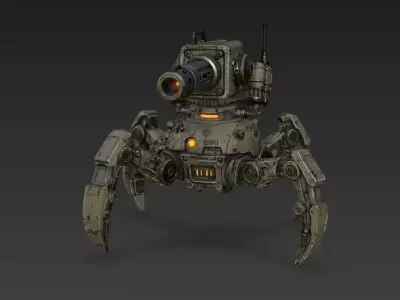 Sci-Fi Quadruped Mech Sentry  4K PBR High-Fidelity 3D Model 3D model
