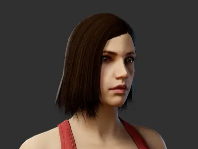 Female Civilian Free low-poly 3D model