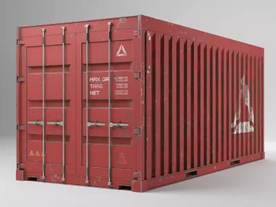 Used Shipping Container Free low-poly 3D model