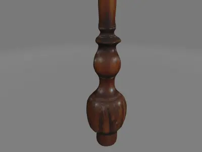 Antique Ornate Wooden Table Leg Low-poly 3D model