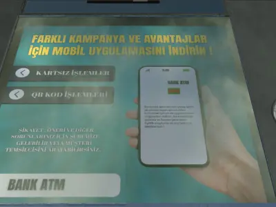 Realistic ATM Machine 3D Model With Textures Game Ready  Low-poly 3D model