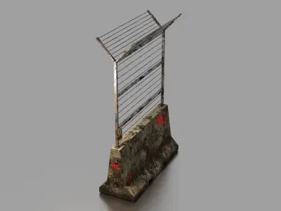 Concrete barrier  Low-poly 3D model 6