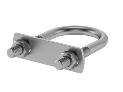 U Bolt two stainless steel bolts 3D model