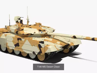 T-90 MS Desert Collection 3D Model Pack