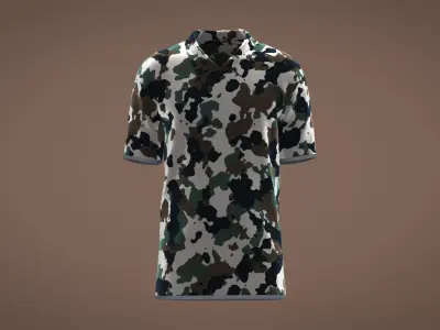 Military Outfit - T-shirt Low-poly 3D model 32