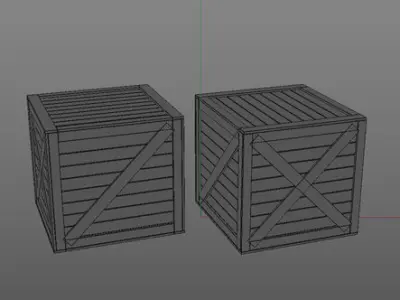  Old Wooden Shipping Transport Box Low-poly 3D model