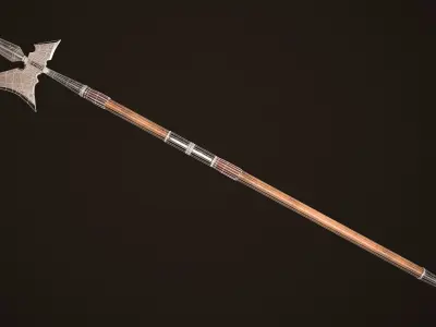 Medieval Halberd Game-ready Low-poly Low-poly 3D model