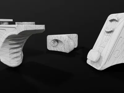 Railscales Karve MLOK Handstop Low-poly 3D model