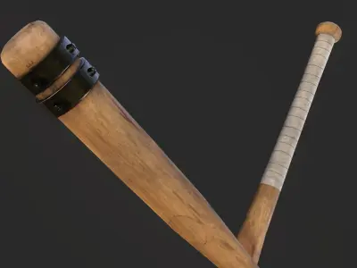 Wooden Baseball Bat Low-poly 3D model