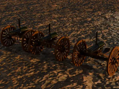 3D models of Gatlinggun  Free low-poly 3D model