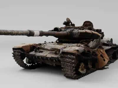 Russian T-72 tank destroyed by Ukrainian army  3D model
