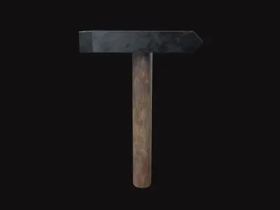 Medieval Hammer V01 Low-poly 3D model