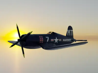 F4 U Corsair Low-poly 3D model