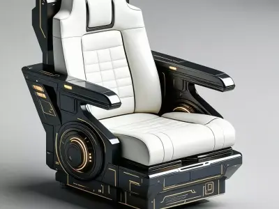 Futuristic SciFi Spaceship Chair Low-poly 3D model