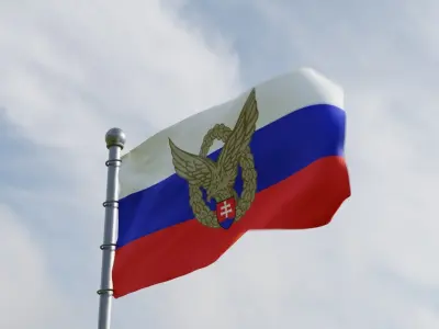 Animated Slovakia Flags 3D model