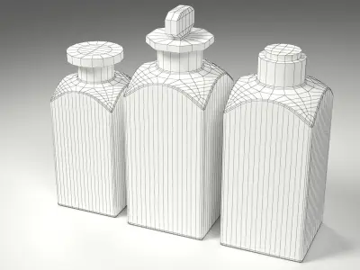Old Apothecary Medicine Bottles Low-poly 3D model