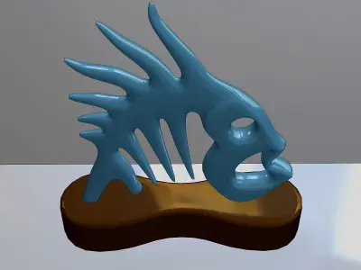 Decorative figurine of a fish Low-poly 3D model