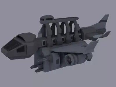Sci-fi LowPoly cargo space ship Low-poly 3D model