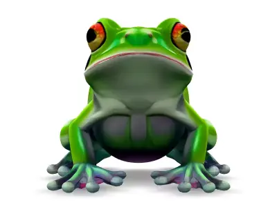 Stylized Glass Frog 3D Model Low-poly 3D model