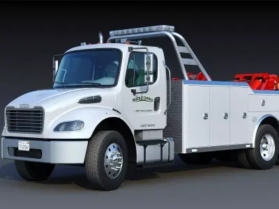 Freightliner M2 106 Wrecker Tow Truck 25 Ton Low-poly 3D model