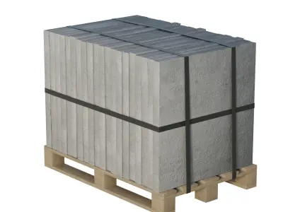 Concrete Slabs On Wooden Pallet Low-poly 3D model