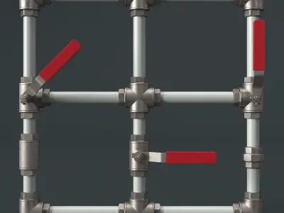 Valve connectors set 3D model